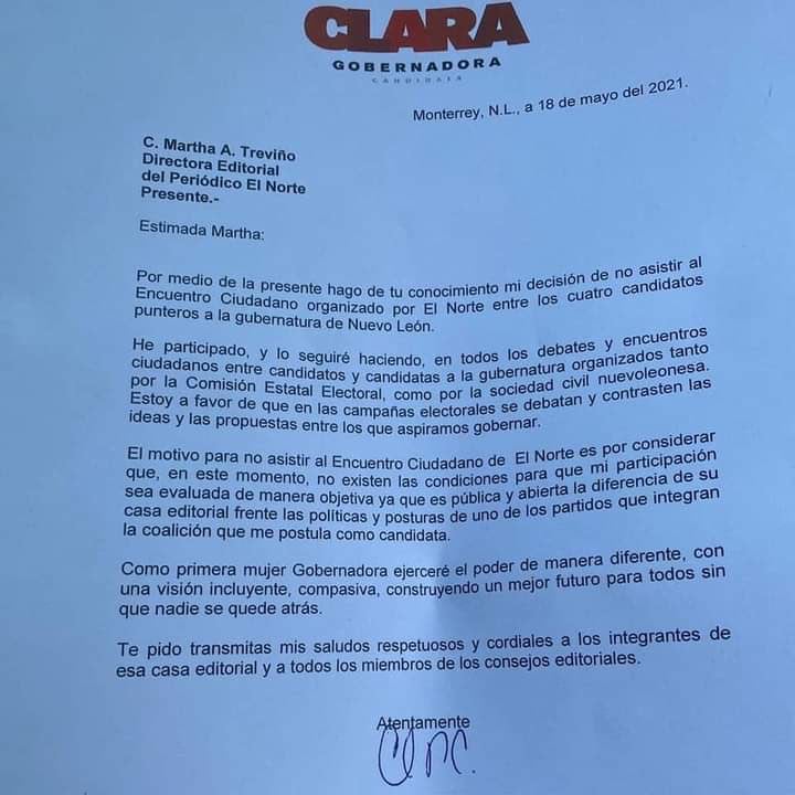 Comunicado Clara Luz