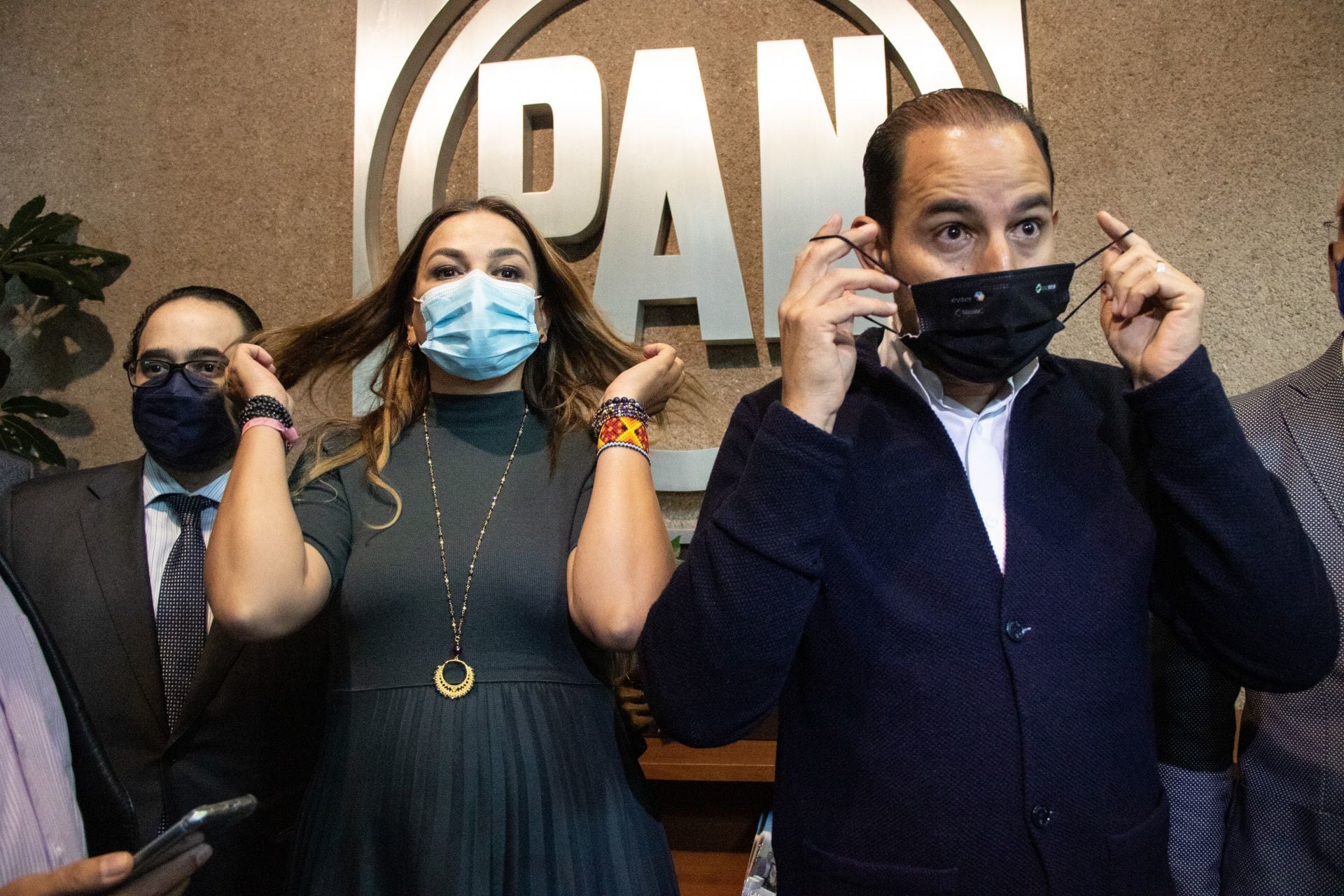 Marko Cortés y Cecilia Patrón Laviada, dirigentes del PAN Nacional.