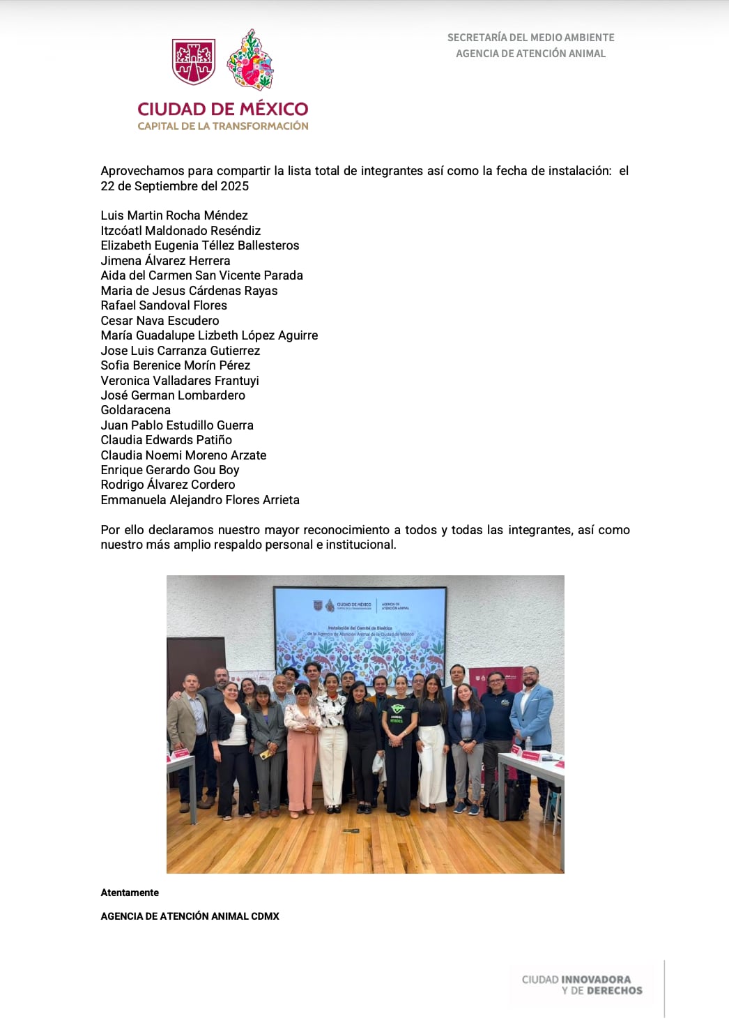 Comité de Bioética de la Agencia de Atención Animal del Gobierno de la CDMX