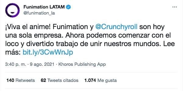 Crunchyroll se fusiona con Funimation