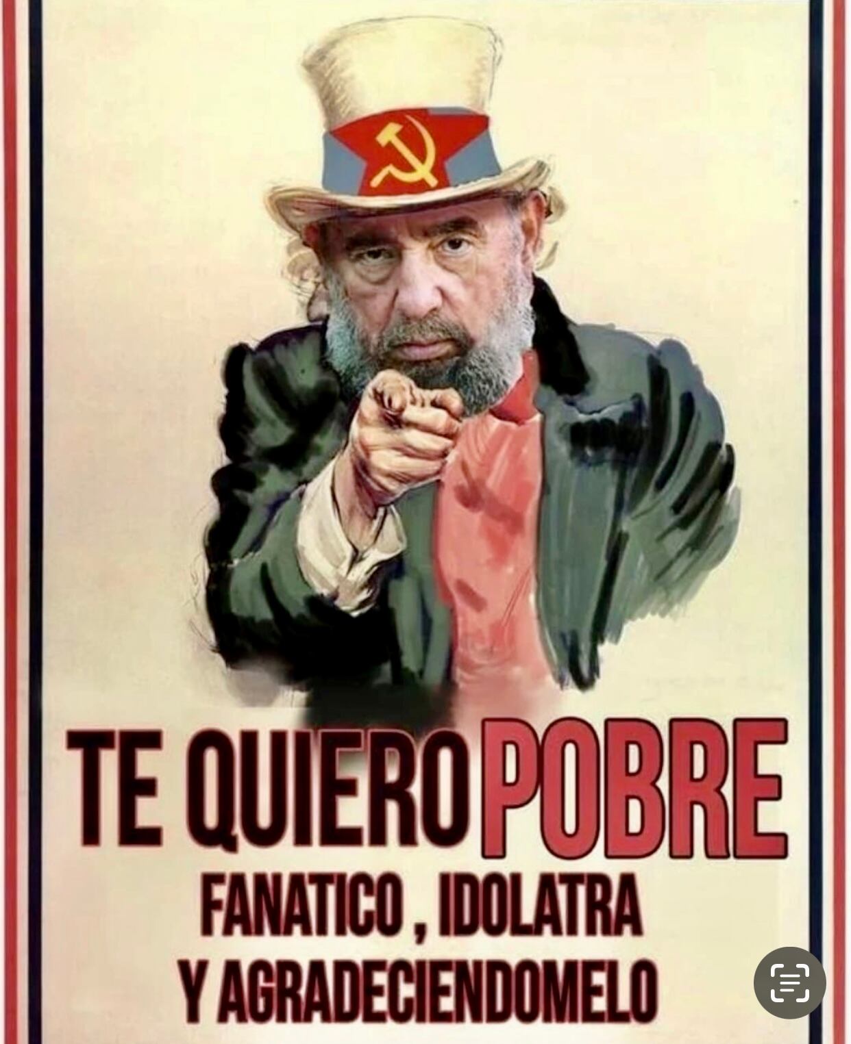 Imagen Tío Sam Fidel Castro