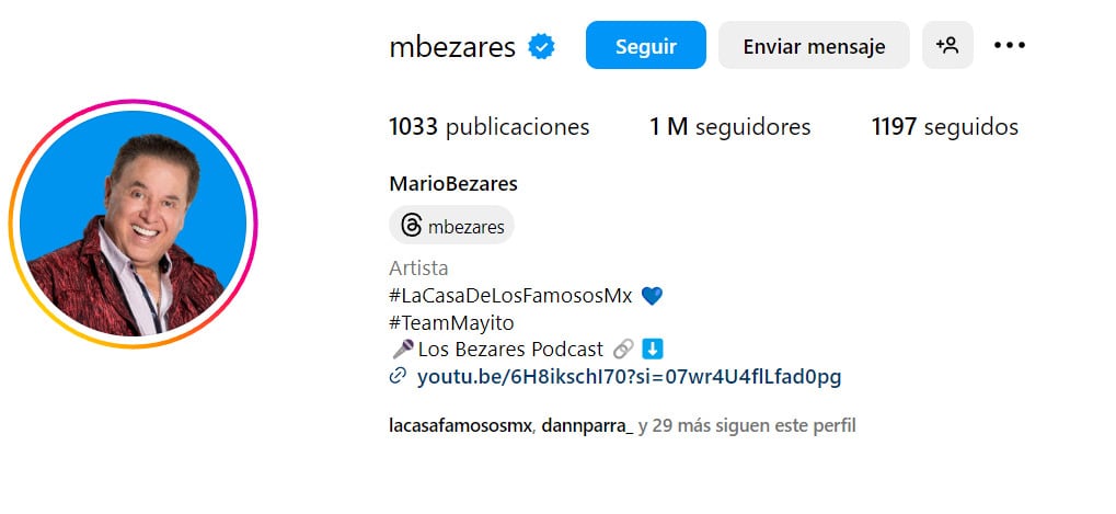 Mario Bezares en La Casa de los Famosos 2024