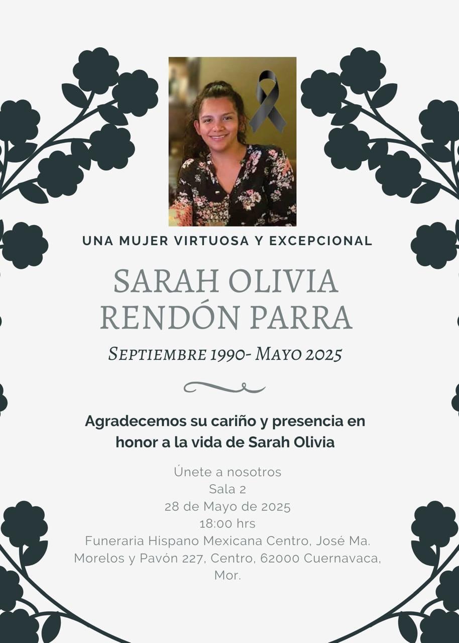 Matan a hija de Sara Rendón Parra en Morelos