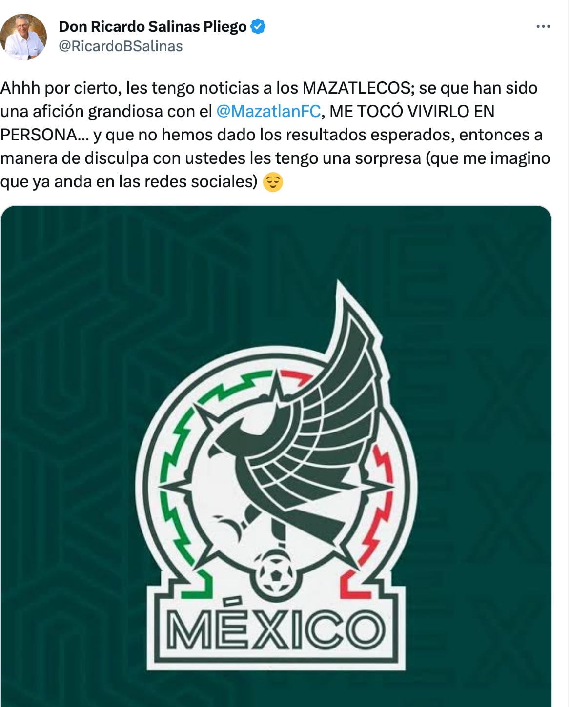Ricardo Salinas Pliego sobre la Selección Mexicana