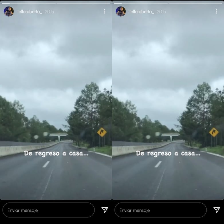 Roberto Tello video antes del accidente automovilístico.