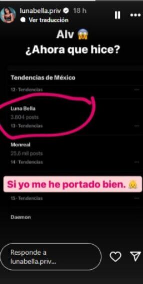 Luna Bella reacciona a denuncias en redes sociales