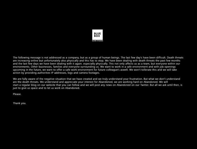 Comunicado Blue Box 'Abandoned'