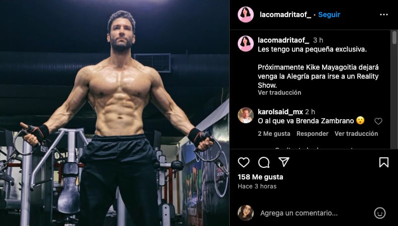 Kike Mayagoitia dejará Venga la Alegría para unirse a un reality show