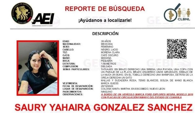 Ficha de búsqueda de Saury Yahaira González Sánchez, dueña de Saury Toys