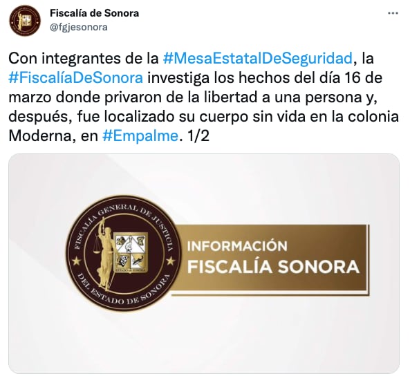 Fiscalía informa que padre de familia fue asesinado