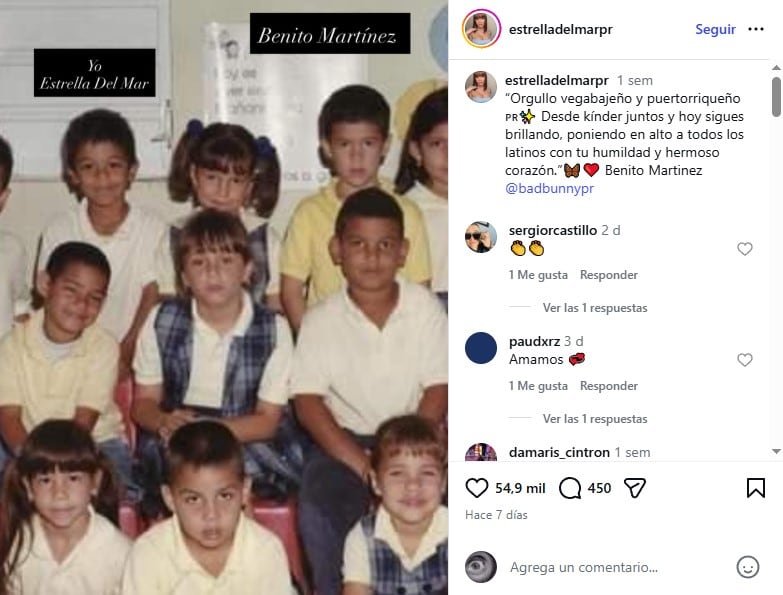 La foto escolar de Bad Bunny que se hizo viral entre seguidores