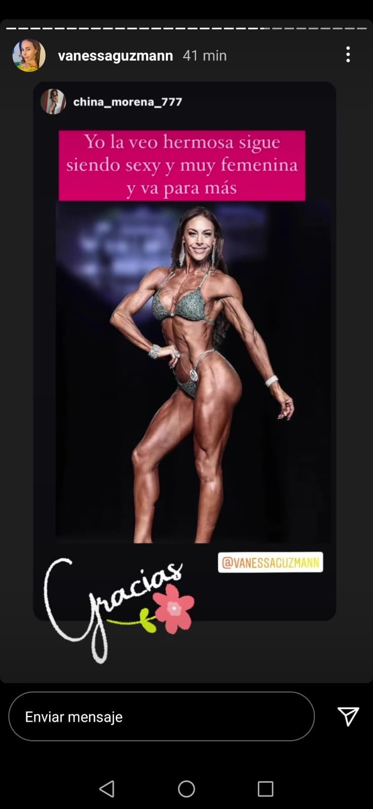 Historia de Instagram de Vanessa Guzmán
