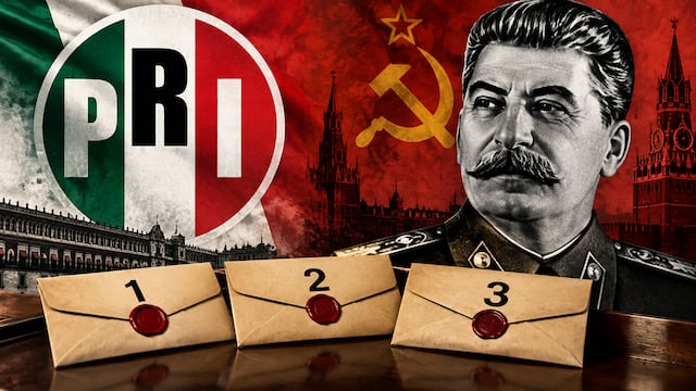 Cultura política de la comentocracia. PRI y Stalin. Imagen creada con IA.