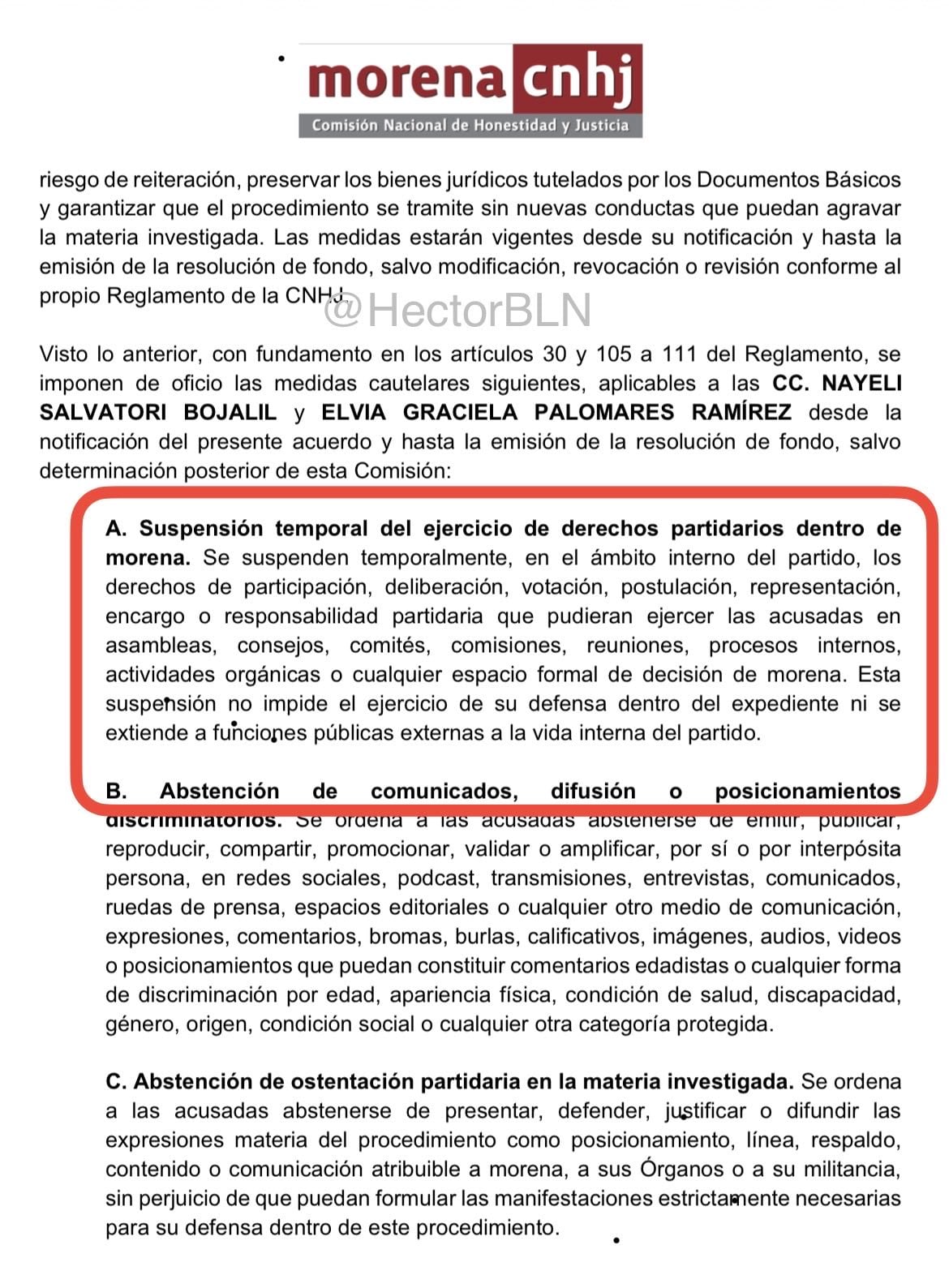 Nay Salvatori y Grace Palomares pierden sus derechos partidarios en Morena