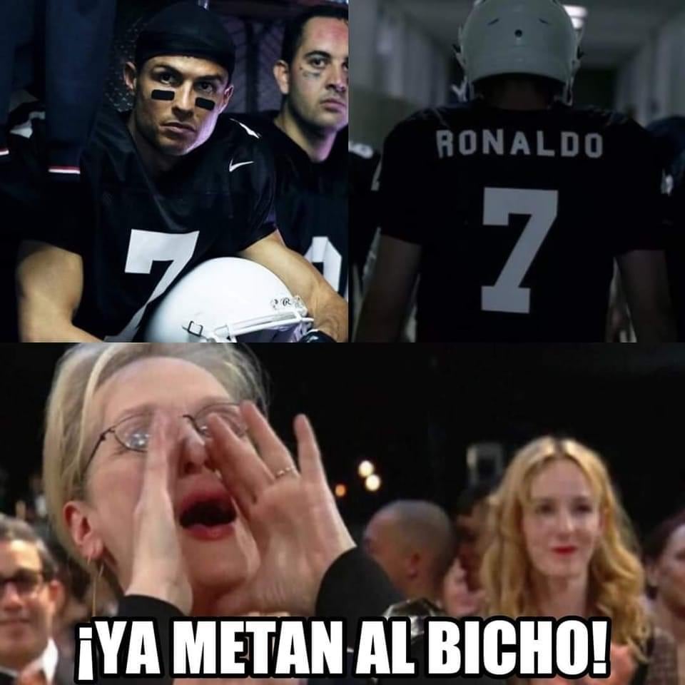 Meme sobre Cristiano Ronaldo entrando a jugar