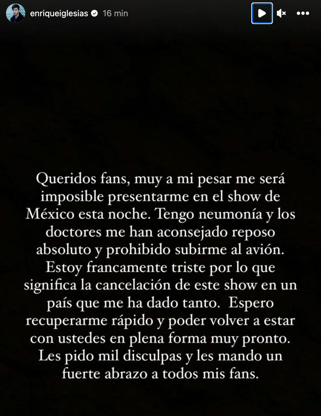 Enrique Iglesias canceló su participación en el Tecate Emblema 2023