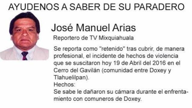 Periodista levantado
