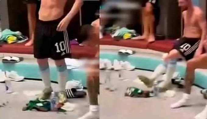 ¿Lionel Messi pisiteó la playera de México?