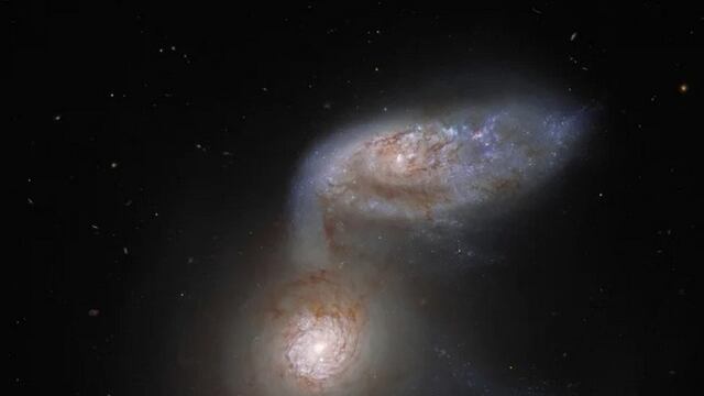 Colisión de galaxias captada por el telescopio Hubble