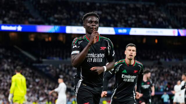 Bukayo Saka en el Real Madrid vs Arsenal.