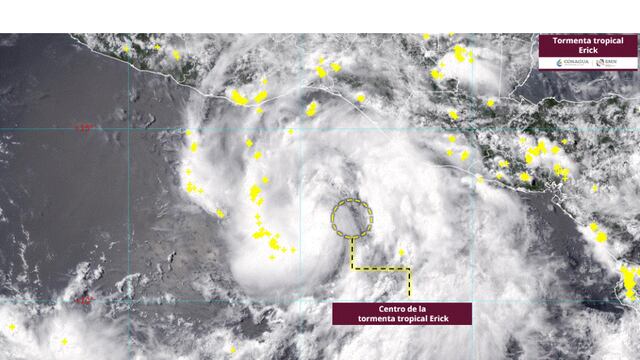 Tormenta tropical Erick hoy 17 de junio