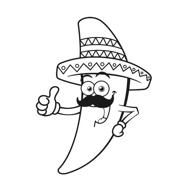 Dibujo de chile mexicano