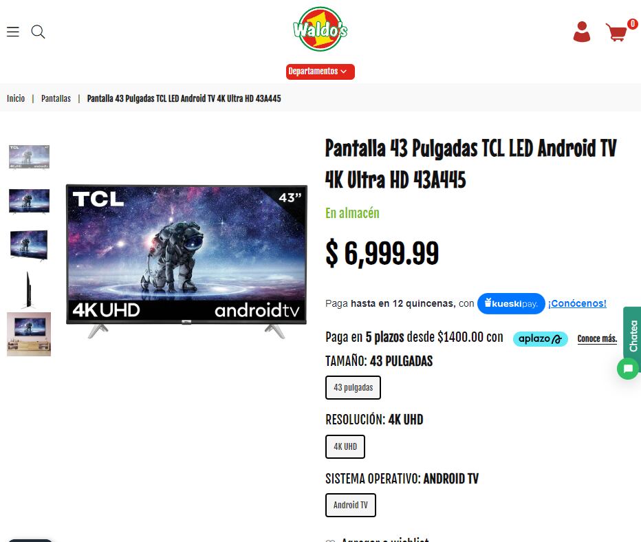 Pantallas en Waldo´s