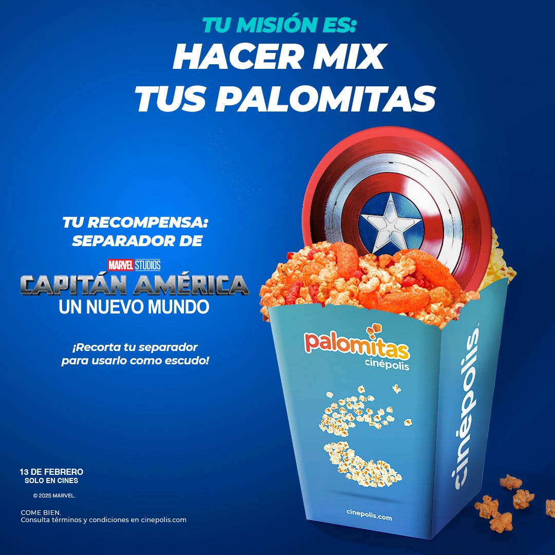 Separador de palomitas de Capitán América en Cinépolis
