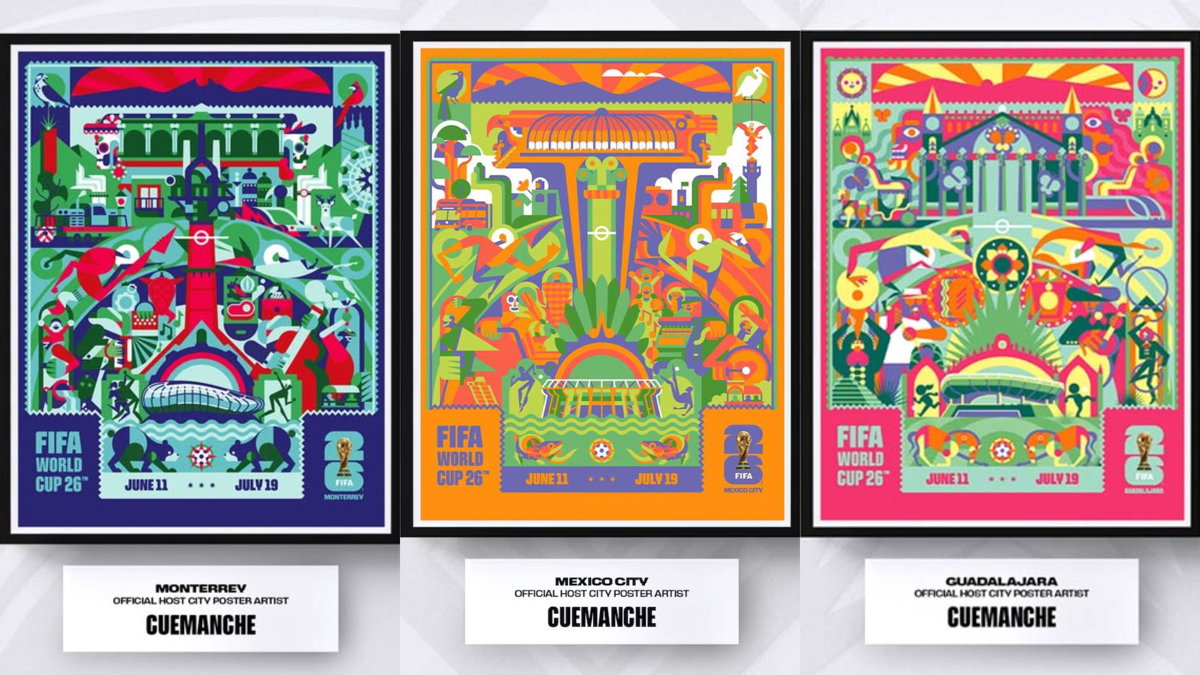 Pósters de las ciudades mexicanas mundialistas