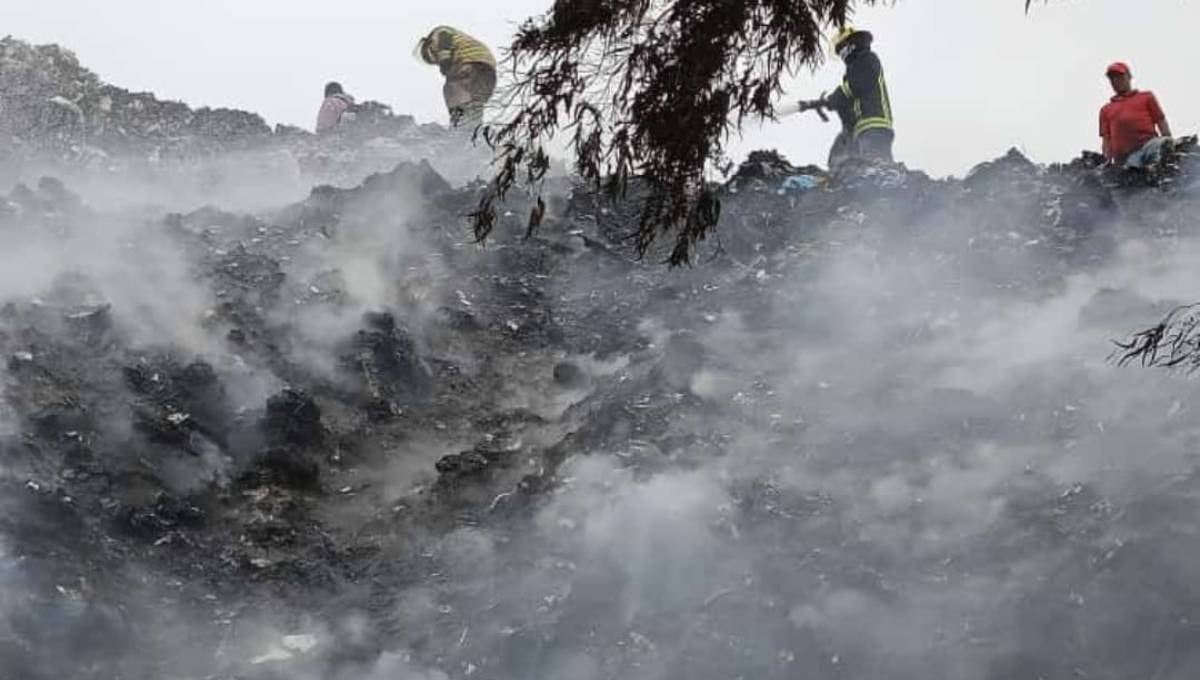 Incendio en el relleno sanitario Panotla de Tlaxcala