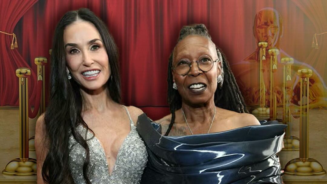 El emotivo reencuentro de Demi Moore y Whoopi Goldberg que solo los Premios Oscar 2025 hicieron posible