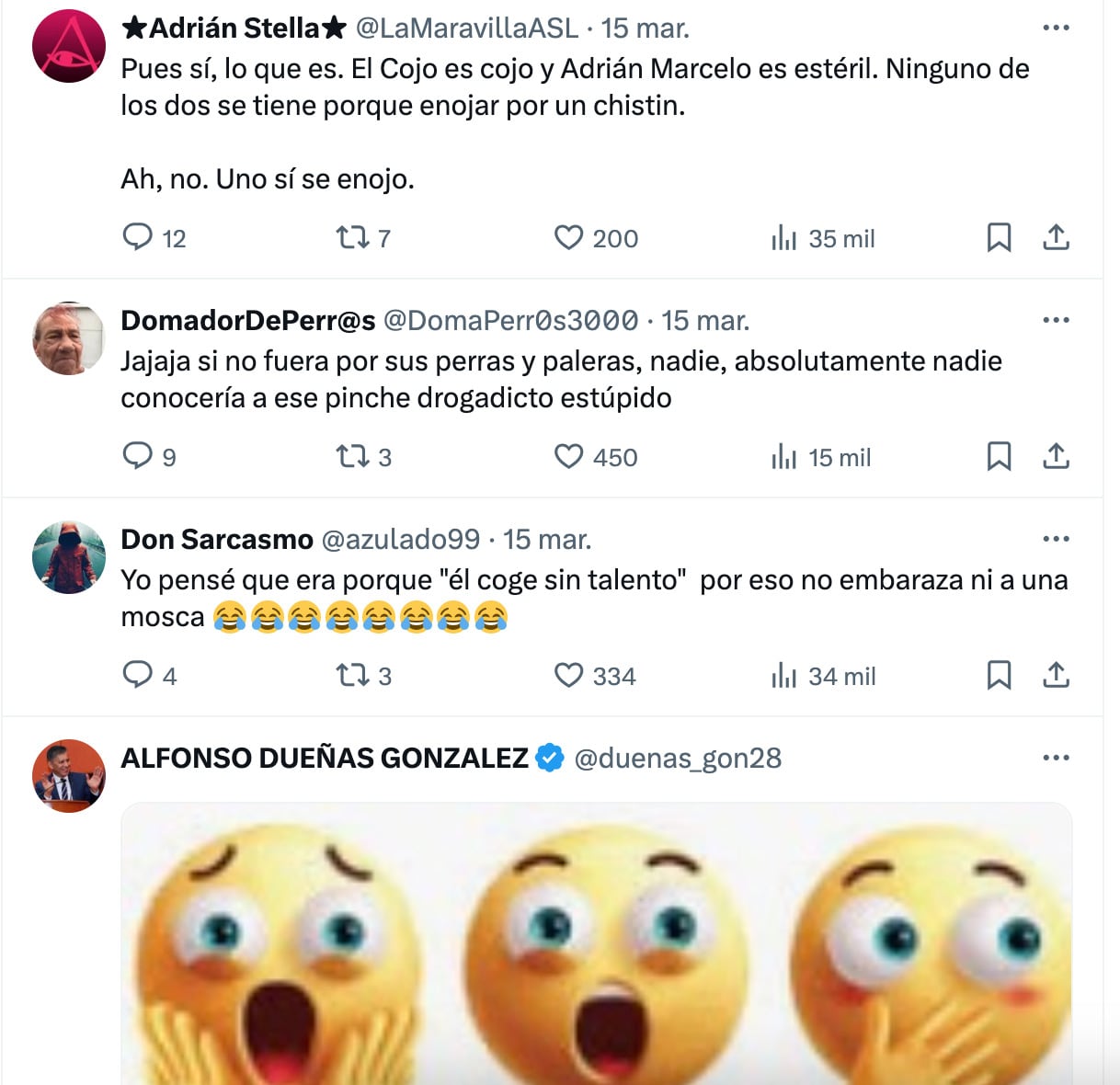 Comentarios de usuarios sobre Adrián Marcelo