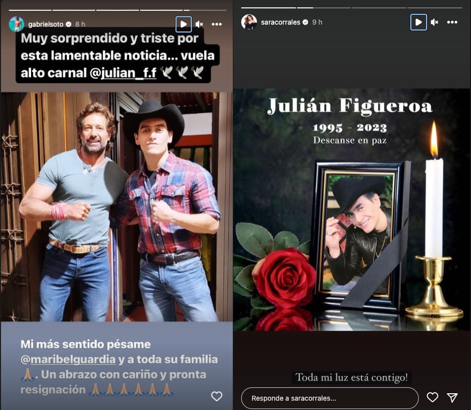 Gabriel Soto y Sara Corrales se despiden de Julián Figueroa