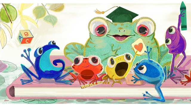 Unas ranas protagonizan el Google Doodle del Día del Maestro hoy 15 de mayo