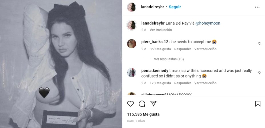 Fans de Lana del Rey no permiten censura de Instagram y suben portada de su nuevo disco