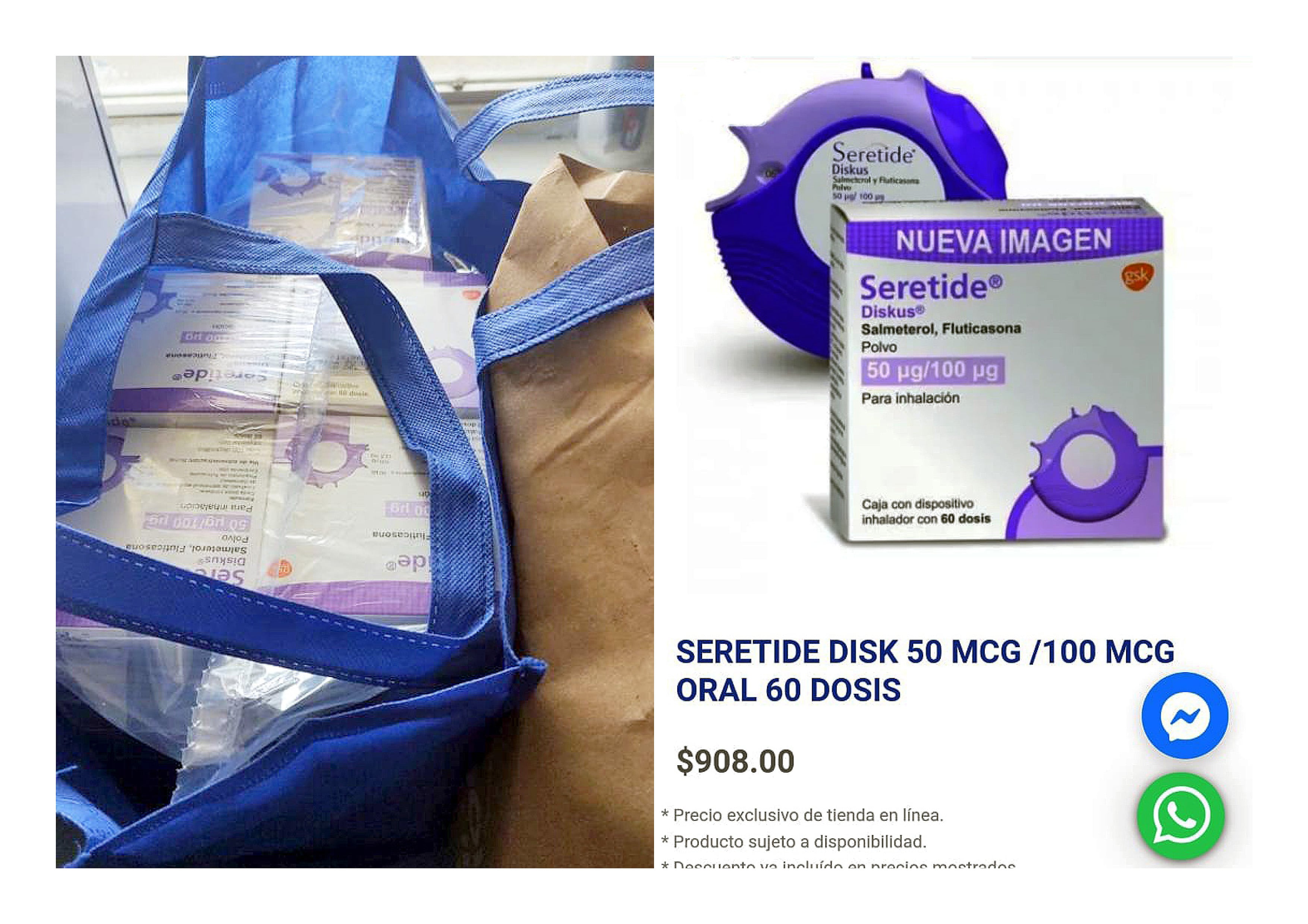 Seretide Disk medicamento robado del hospital López Mateos de la CDMX