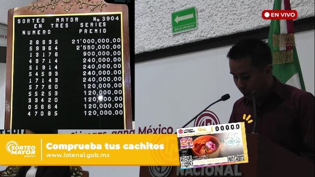 Resultados Sorteo Mayor 3904 de Lotería Nacional en vivo: ganadores de hoy 10 de octubre
