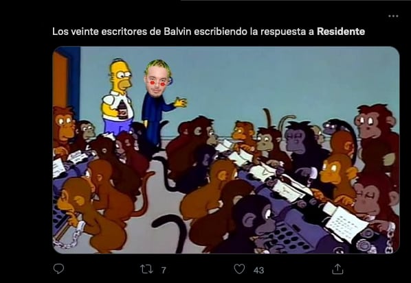 Meme reacción de J Balvin a Residente.