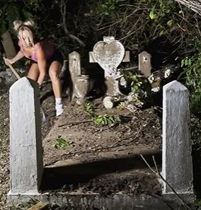 Usuaria de TikTok limpia tumbas pero usuarios le advierten de que algo le pueda pasar