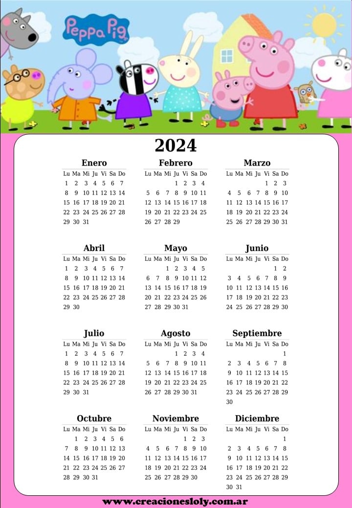 Calendario Peppa Pig 2024
