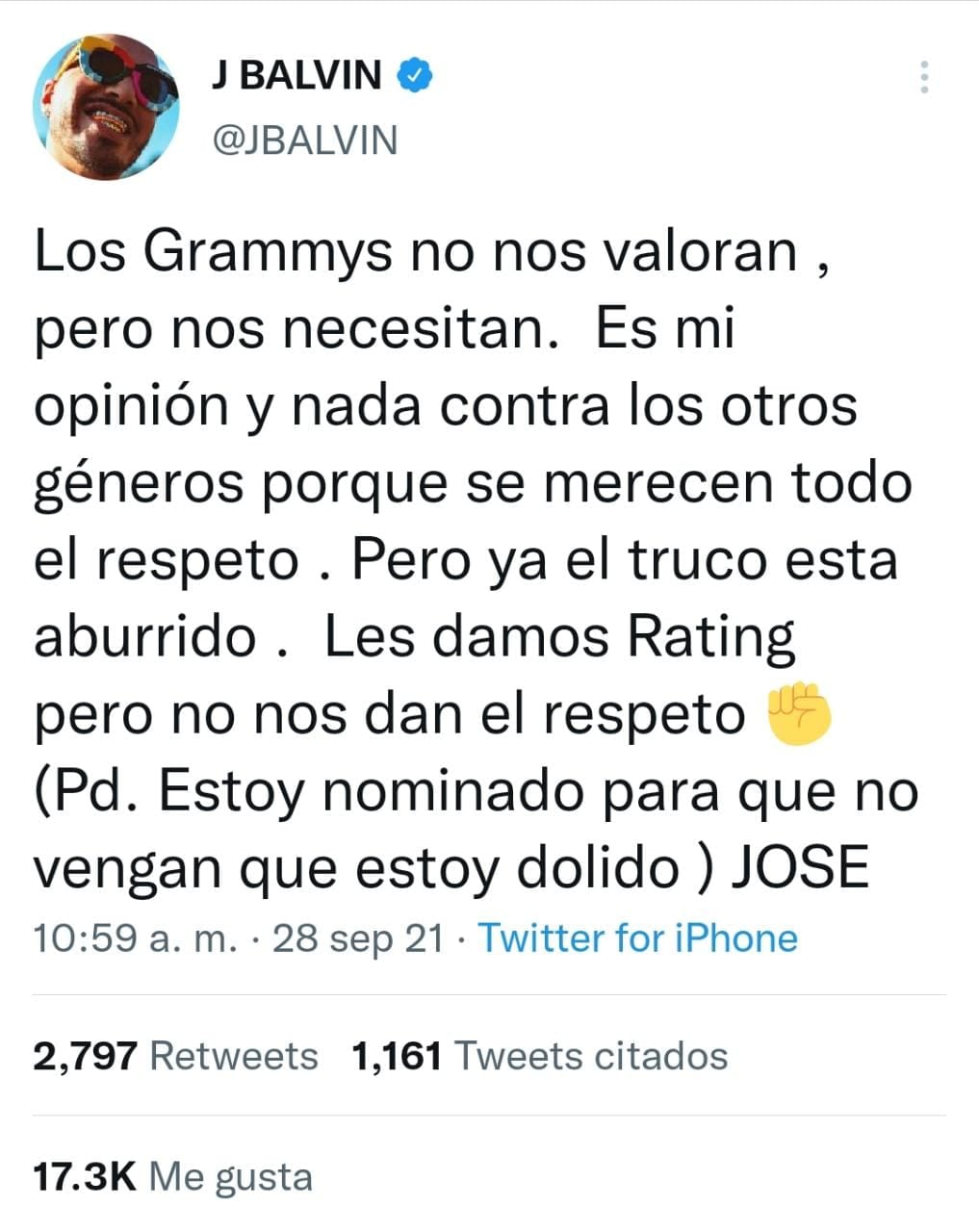 Publicación de Twitter