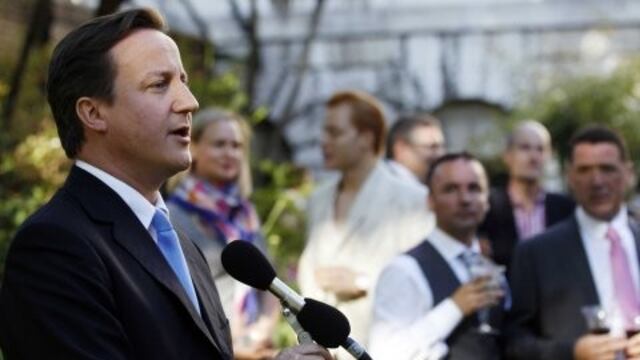 David Cameron en un discurso durante el Gay Pride en Londres en 2010