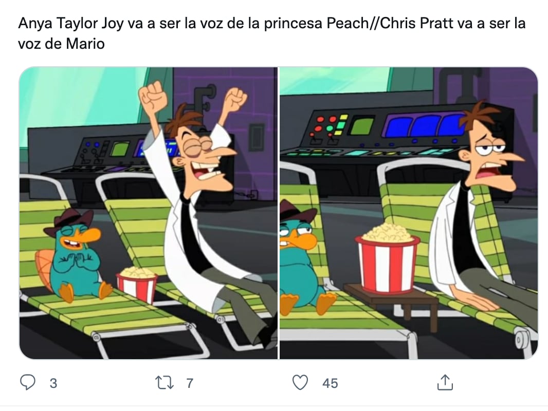 Memes de Chris Pratt por su nuevo personaje de Mario Bros