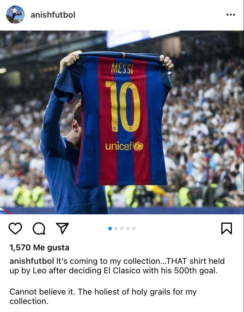 Un usuario de Instagram presumió la adquisición de la playera