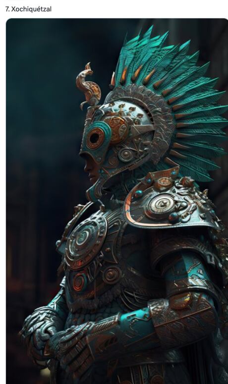 Inteligencia Artificial recrear a dioses mexicas como Caballeros del Zodiaco