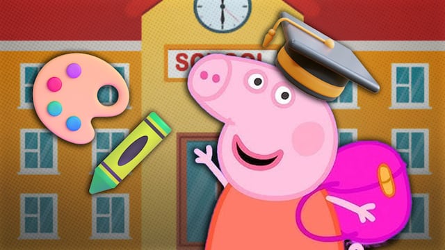 Dibujos de Peppa Pig de graduación para colorear