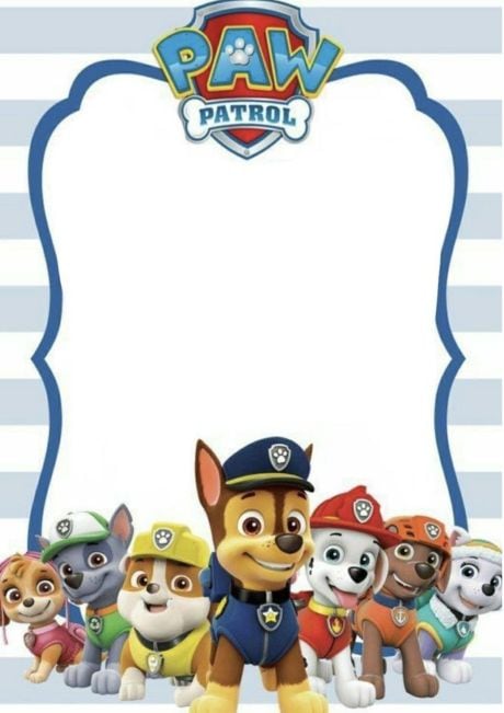 Tarjeta de Paw Patrol de graduación a rayas