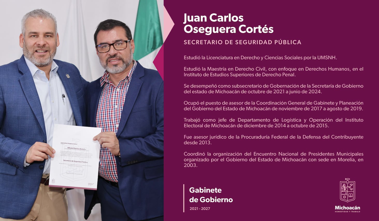 Alfredo Ramírez Bedolla y Juan Carlos Oseguera