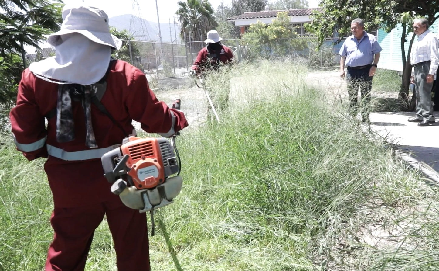 Escobedo inicia programa de limpieza, deshierbe y fumigación en escuelas.