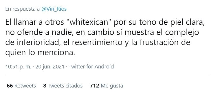 Respuesta de usuario de Twitter